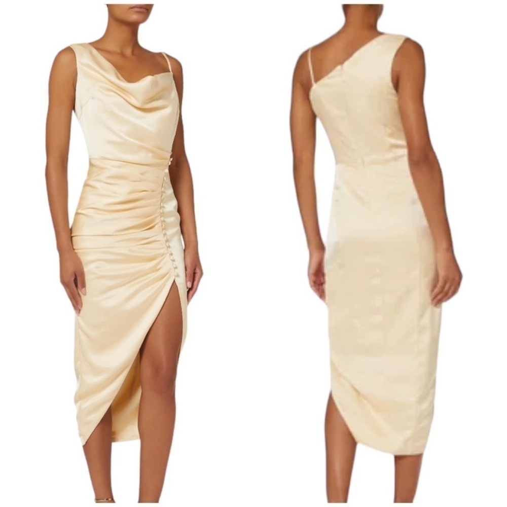 Lavish Alice Cowl Neck Maxi Dress Satin